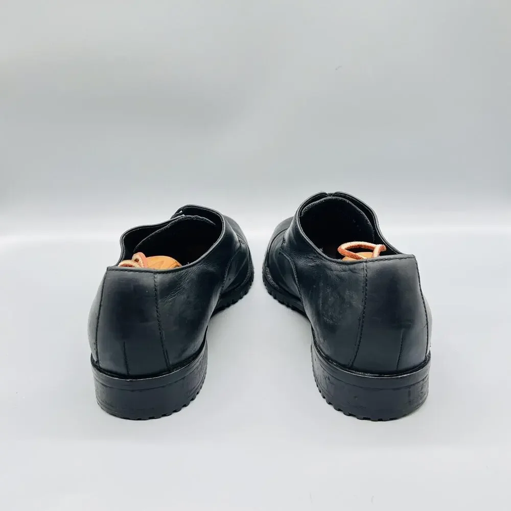 Cole Haan Shoes Mens 10.5 Black Leather Vtg Air Cap Toe Derby Oxford Dress